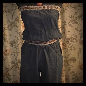 Strapless Denim Jumpsuit